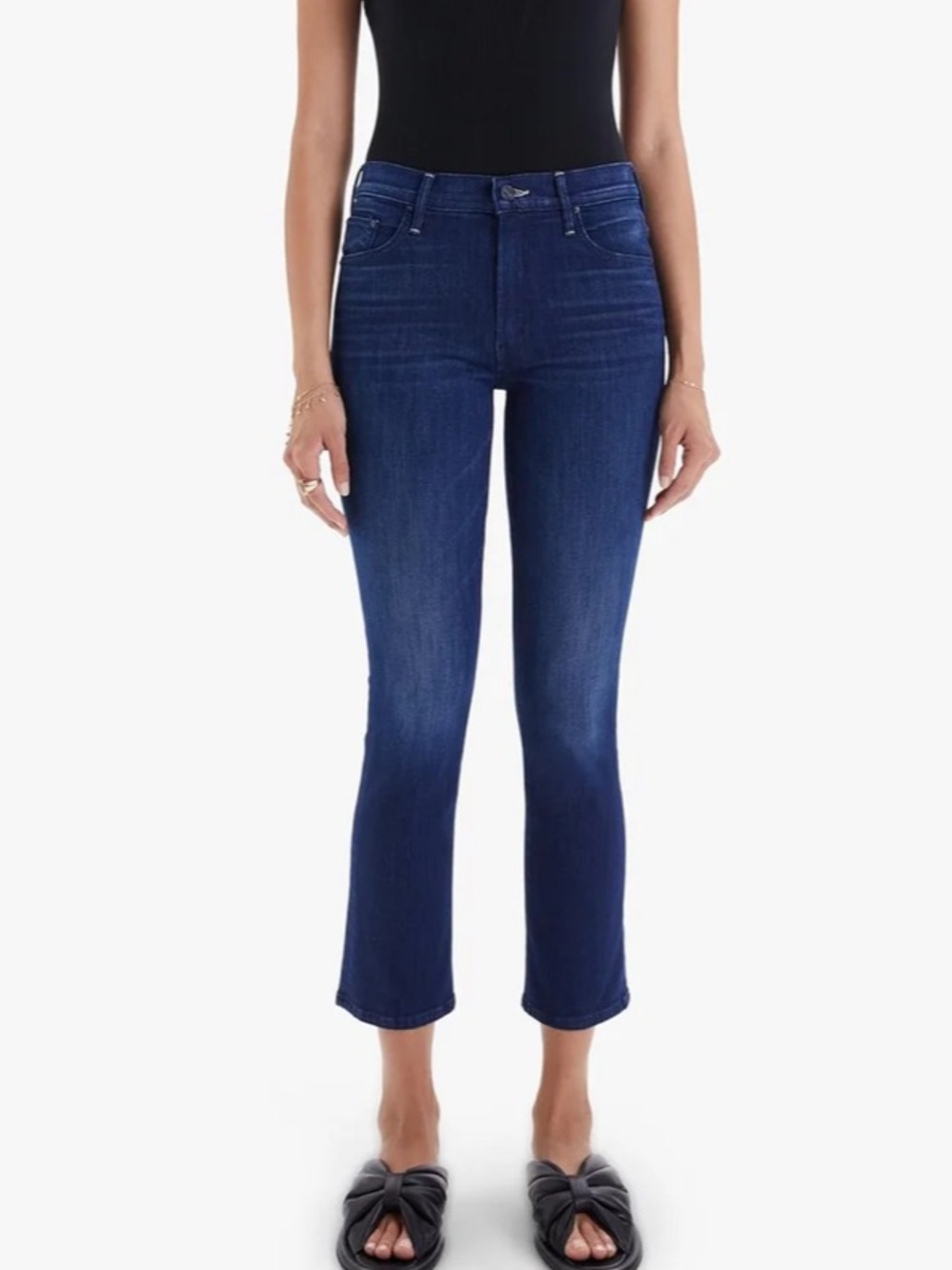 MOTHER The Insider Ankle Bootcut Jeans in Cross Your Fingers Size 28